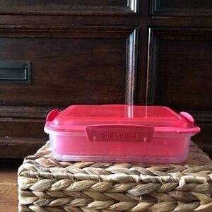 Sistema pink & clear bento box lunch container